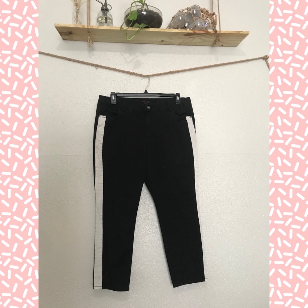 Black Jeans, White Side Stripe